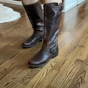 Tall Dark Brown Veronica Slouch Frye Boots